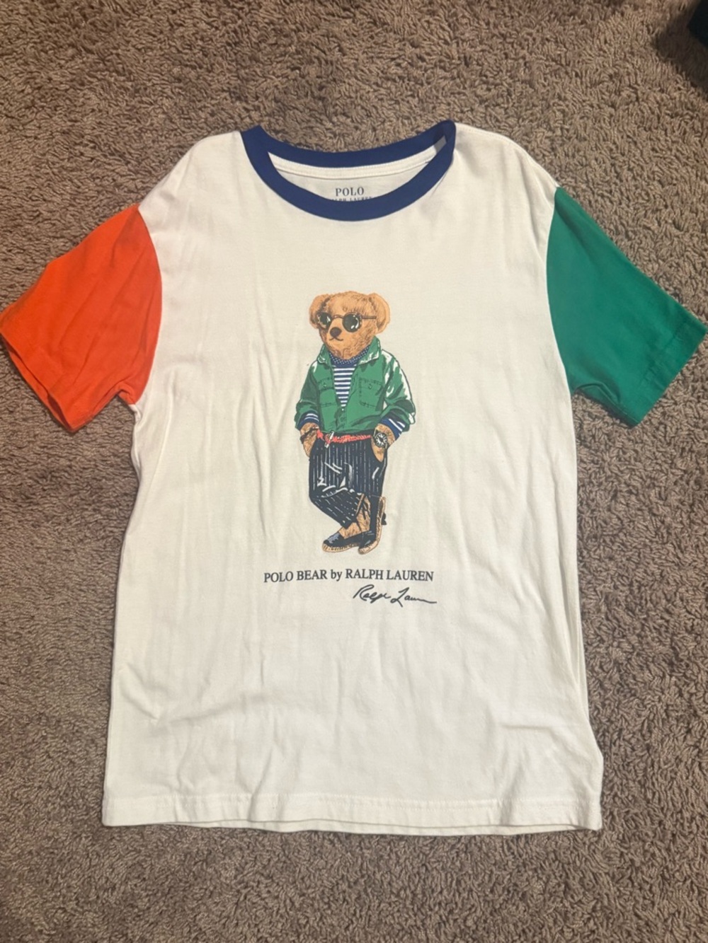 Polo by Ralph Lauren White Tee with Navy Trim